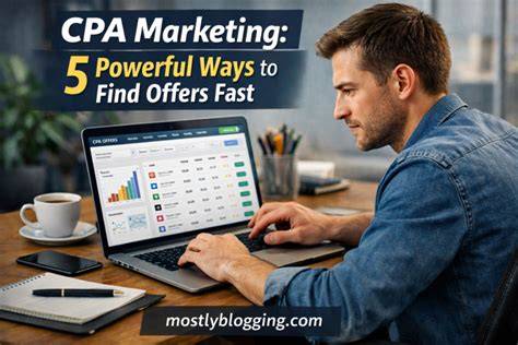 A digital marketer creating ads and content for CPA affiliate marketing on a computer.