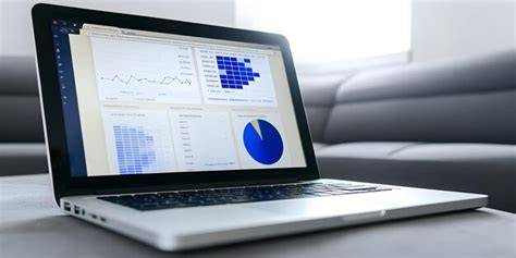A laptop displaying analytics tools with profit metrics for a digital marketing campaign.