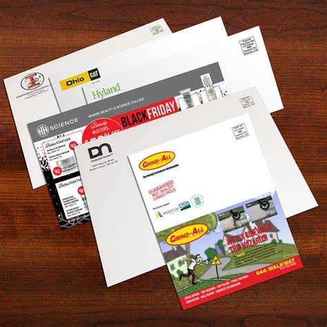 Photo showing envelopes and flyers used in direct mail marketing campaigns.