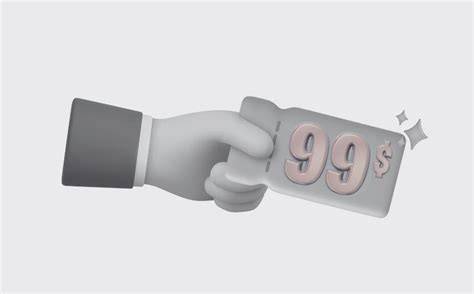 A hand holding a product with a price tag showing charm pricing ending in .99.