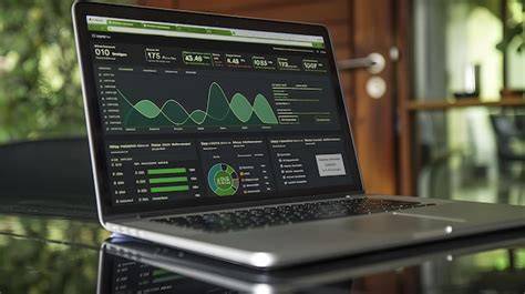 Digital marketing report showing key performance indicators on a laptop screen.