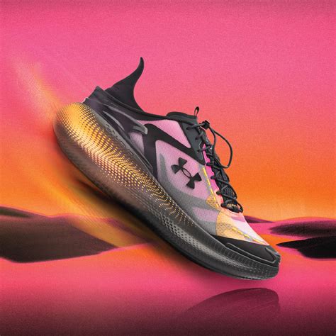 A close view of Under Armour athletic shoes featuring HeatGear fabric technology.