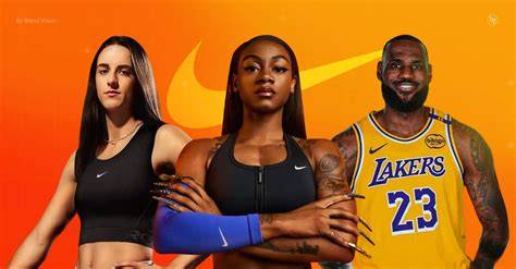 Photograph of Nike marketing campaign showing athletes using Nike running shoes.