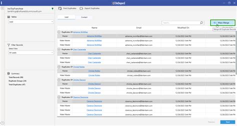 An analytics tool on a computer screen showing user ID data and highlighting duplicate records.