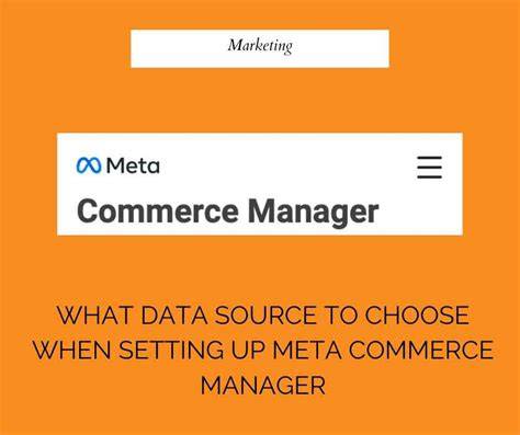 A digital marketer uploading an ecommerce product feed file into Meta Commerce Manager on a computer screen.